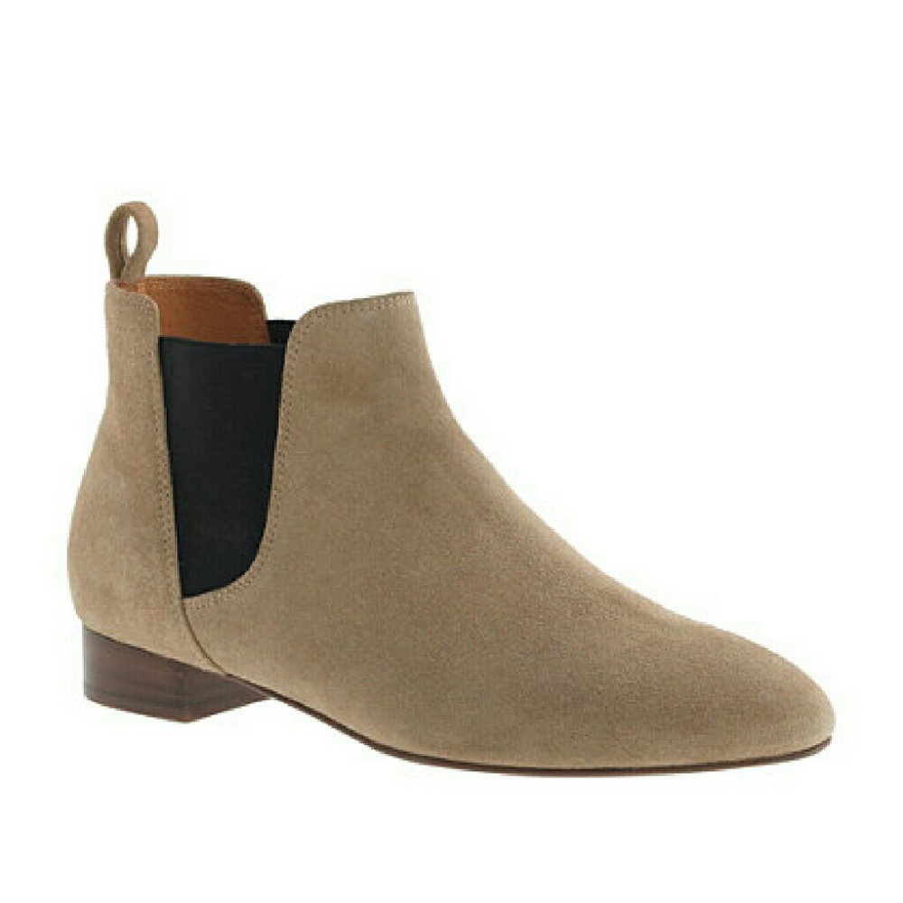J Crew low suede pull on boots